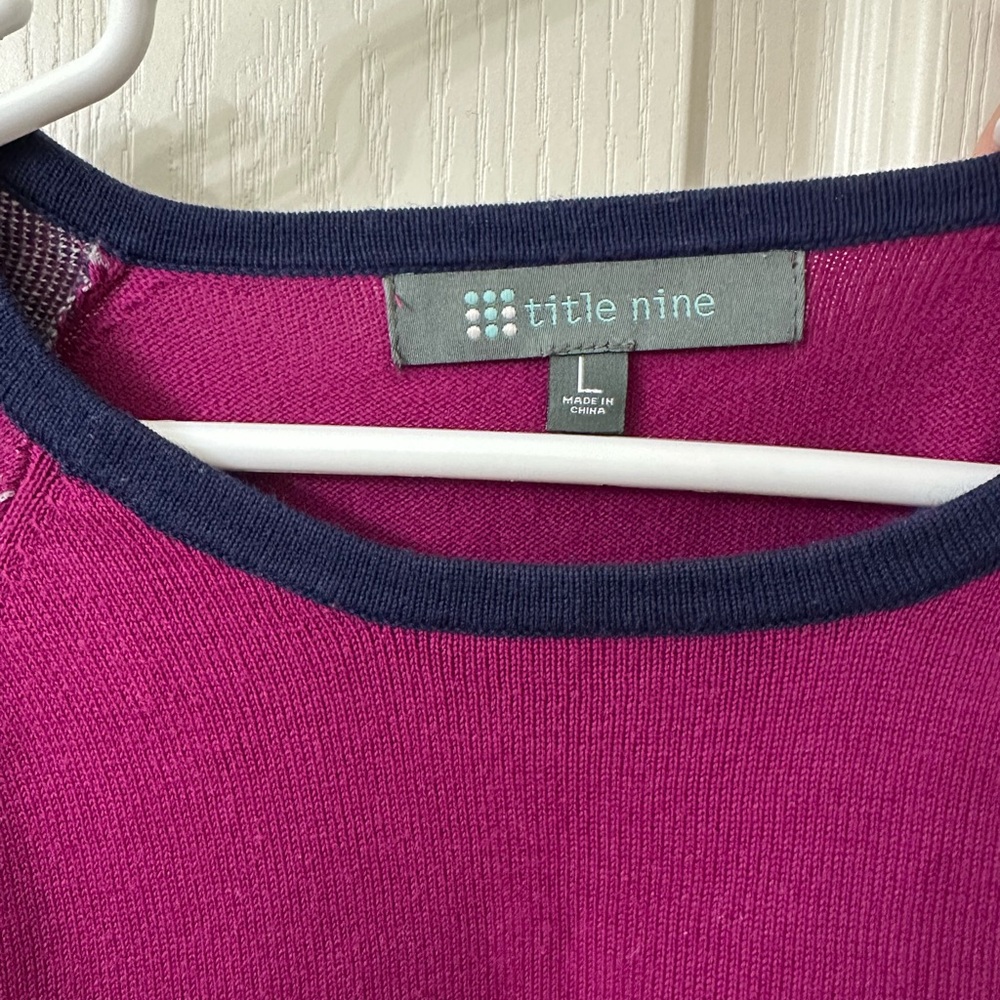 Title Nine Women's Fuchsia Crew Neck Sweater